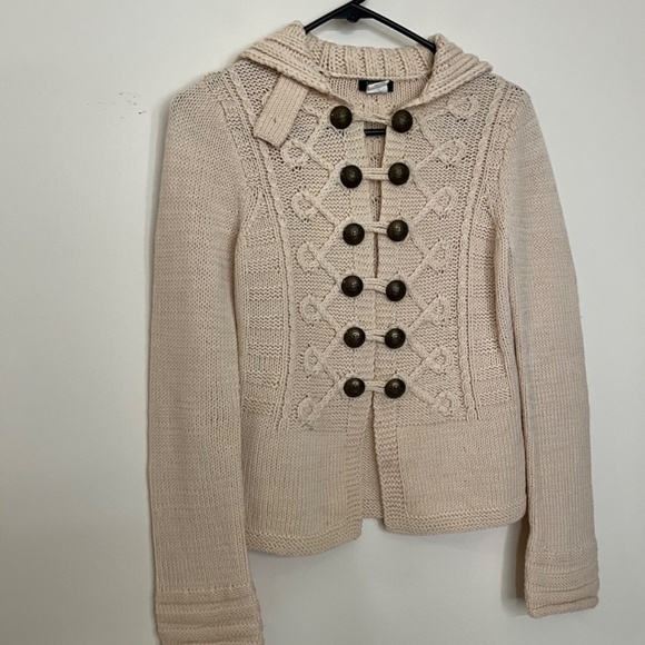 J.Crew 100% Wool Cream Cardigan Sweater S - Picture 2 of 9